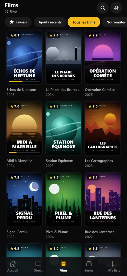 Catalogue de films